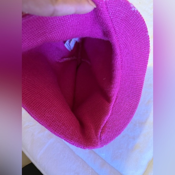 Hello Kitty  beanie stripe knit kids cap hat OS pink purple winter vintage y2k - Picture 13 of 15